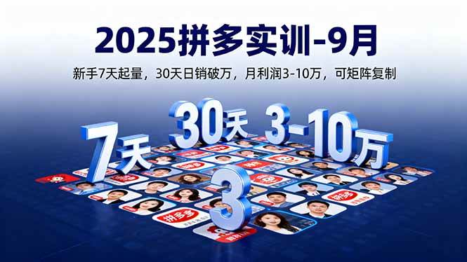 （16008期）2025拼多多实训-9月：新手7天起量,30天日销破万,月利润3-10万,可矩阵复制-知行阁轻创网-分享网络赚钱项目-全网首发副业项目实操平台-副业创业项目网