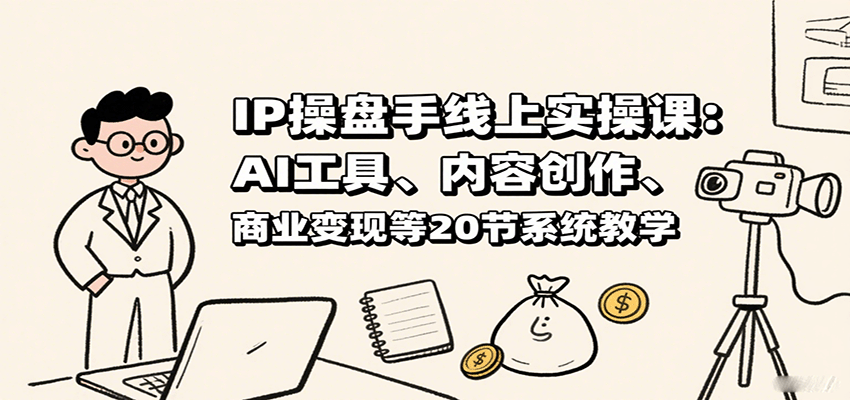 IP操盘手线上实操课：AI工具、内容创作、商业变现等20节系统教学-知行阁轻创网-分享网络赚钱项目-全网首发副业项目实操平台-副业创业项目网