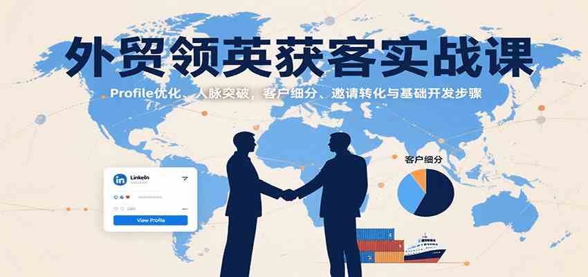 外贸领英获客实战课：Profile优化、人脉突破，客户细分、邀请转化与基础开发步骤-知行阁轻创网-分享网络赚钱项目-全网首发副业项目实操平台-副业创业项目网