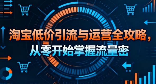 淘宝低价引流与运营全攻略，从零开始掌握流量密码-知行阁轻创网-分享网络赚钱项目-全网首发副业项目实操平台-副业创业项目网