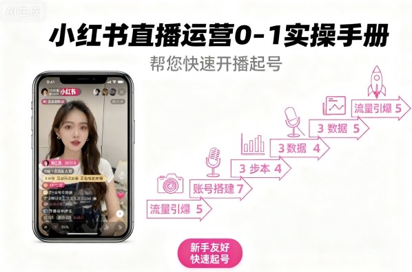 小红书直播运营0-1实操手册，帮您快速开播起号-知行阁轻创网-分享网络赚钱项目-全网首发副业项目实操平台-副业创业项目网