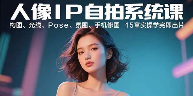 （15920期）人像IP自拍系统课：构图、光线、Pose、氛围、手机修图 15章实操学完即出片-知行阁轻创网-分享网络赚钱项目-全网首发副业项目实操平台-副业创业项目网