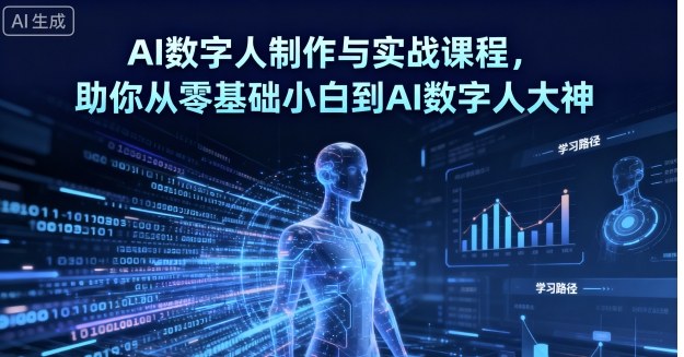 AI数字人制作与实战课程，助你从零基础小白到AI数字人大神-知行阁轻创网-分享网络赚钱项目-全网首发副业项目实操平台-副业创业项目网