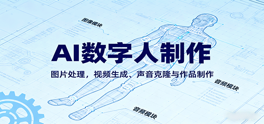 AI永生数字人制作教程：图片处理，视频生成、声音克隆与作品制作-知行阁轻创网-分享网络赚钱项目-全网首发副业项目实操平台-副业创业项目网