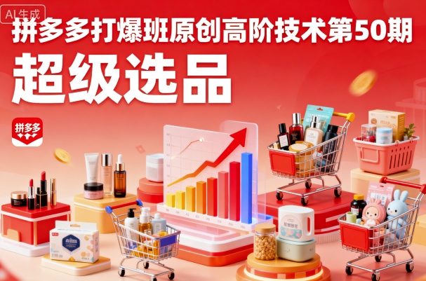 拼多多打爆班原创高阶技术第50期，超级选品-知行阁轻创网-分享网络赚钱项目-全网首发副业项目实操平台-副业创业项目网