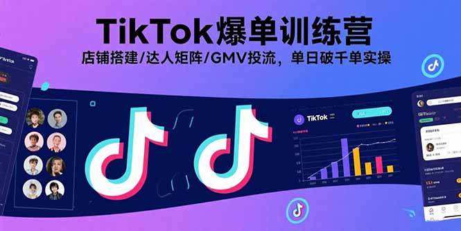 （15920期）TikTok爆单训练营，店铺搭建/达人矩阵/GMV投流，单日破千单实操-知行阁轻创网-分享网络赚钱项目-全网首发副业项目实操平台-副业创业项目网