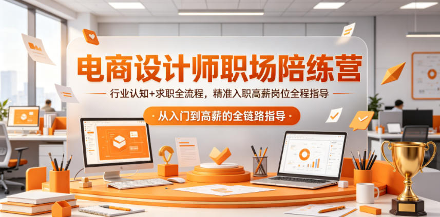 电商设计师职场陪练营，行业认知+求职全流程，精准入职高薪岗位全程指导-知行阁轻创网-分享网络赚钱项目-全网首发副业项目实操平台-副业创业项目网