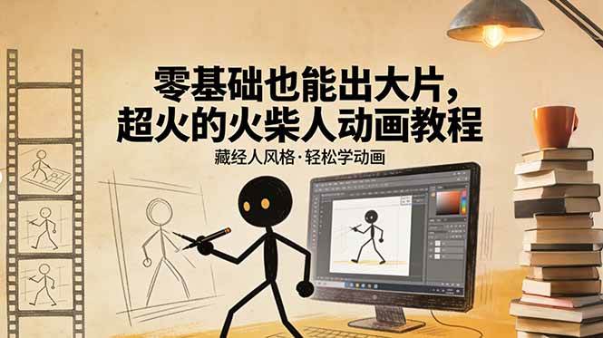（17464期）零基础也能出大片，超火的火柴人动画教程（藏经人风格）-知行阁轻创网-分享网络赚钱项目-全网首发副业项目实操平台-副业创业项目网