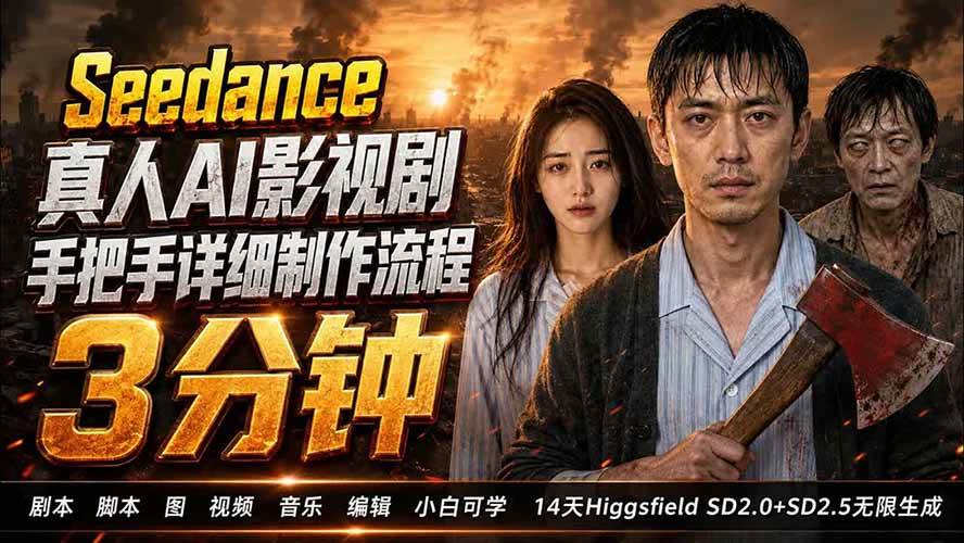 (19706期) 3分钟真人AI影视剧怎么做?SD 2.0手把手完整制作流程|Higgsfield 14天SD 2.0/2.5无限生成 (19706期) 3分钟真人AI影视剧怎么做?SD 2.0手把手完整制作流程|Higgsfield 14天SD 2.0/2.5无限生成