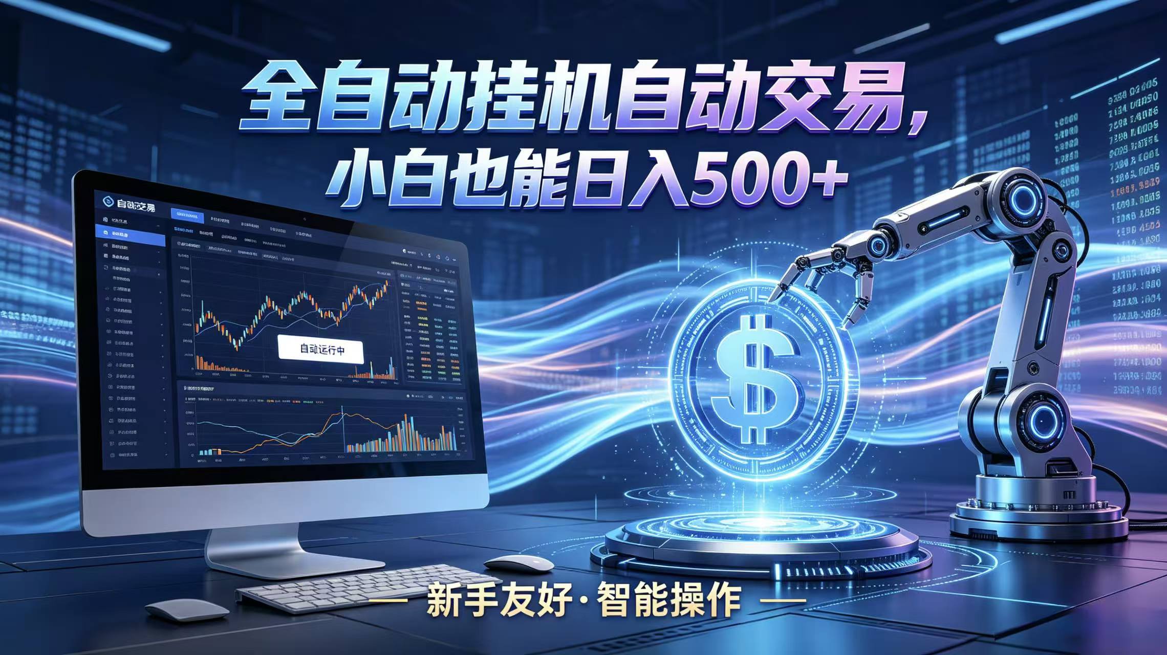全新智能化交易助手，傻瓜式操作，小白也能快速上手，轻松实现日入500+-知行阁轻创网-分享网络赚钱项目-全网首发副业项目实操平台-副业创业项目网