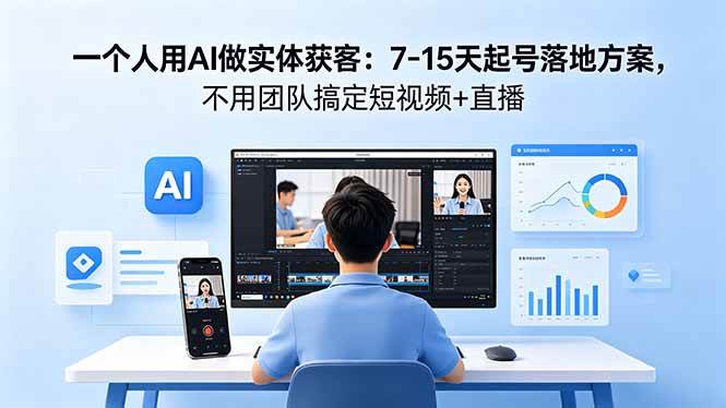 （18432期）一个人用AI做实体获客：7-15天起号落地方案，不用团队搞定短视频+直播-知行阁轻创网-分享网络赚钱项目-全网首发副业项目实操平台-副业创业项目网