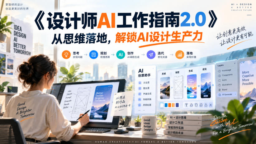 《设计师AI工作指南2.0》从思维落地-无水印，解锁AI设计生产力-知行阁轻创网-分享网络赚钱项目-全网首发副业项目实操平台-副业创业项目网