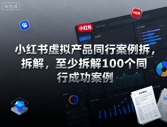 小红书虚拟产品同行案例拆解，至少拆解100个同行成功案例（完结）-知行阁轻创网-分享网络赚钱项目-全网首发副业项目实操平台-副业创业项目网