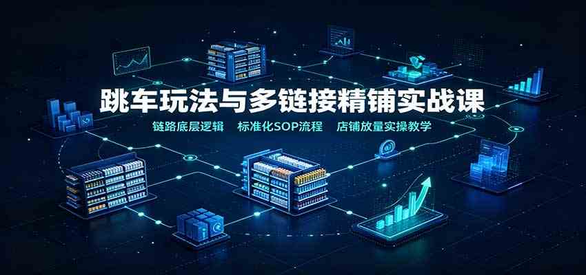 跳车玩法与多链接精铺实战课:链路底层逻辑,标准化SOP流程,店铺放量实操教学-知行阁轻创网-分享网络赚钱项目-全网首发副业项目实操平台-副业创业项目网