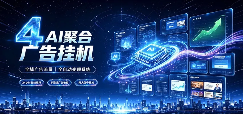 全域广告流量聚合，AI无人挂机稳赚佣金，打造长期稳定被动收入副业-知行阁轻创网-分享网络赚钱项目-全网首发副业项目实操平台-副业创业项目网