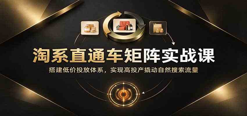 淘系直通车矩阵实战课:搭建低价投放体系,实现高投产撬动自然搜索流量 淘系直通车矩阵实战课:搭建低价投放体系,实现高投产撬动自然搜索流量