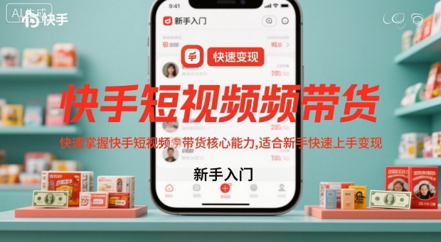 快手短视频带货，快速掌握快手短视频带货核心能力，适合新手快速上手变现-知行阁轻创网-分享网络赚钱项目-全网首发副业项目实操平台-副业创业项目网