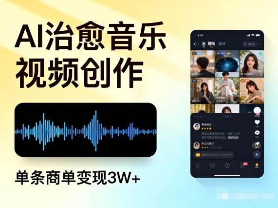 AI做治愈音乐视频，多平台投稿，单条商单变现3W+-知行阁轻创网-分享网络赚钱项目-全网首发副业项目实操平台-副业创业项目网