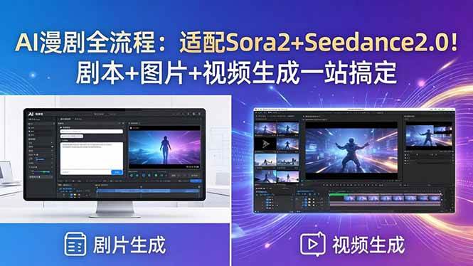 （18400期）AI漫剧全流程：适配Sora2+Seedance2.0！剧本+图片+视频生成一站搞定-知行阁轻创网-分享网络赚钱项目-全网首发副业项目实操平台-副业创业项目网