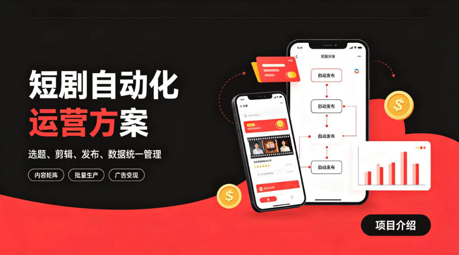 快手全自动短剧矩阵项目｜自动化分发，流量持续变现【揭秘】-知行阁轻创网-分享网络赚钱项目-全网首发副业项目实操平台-副业创业项目网