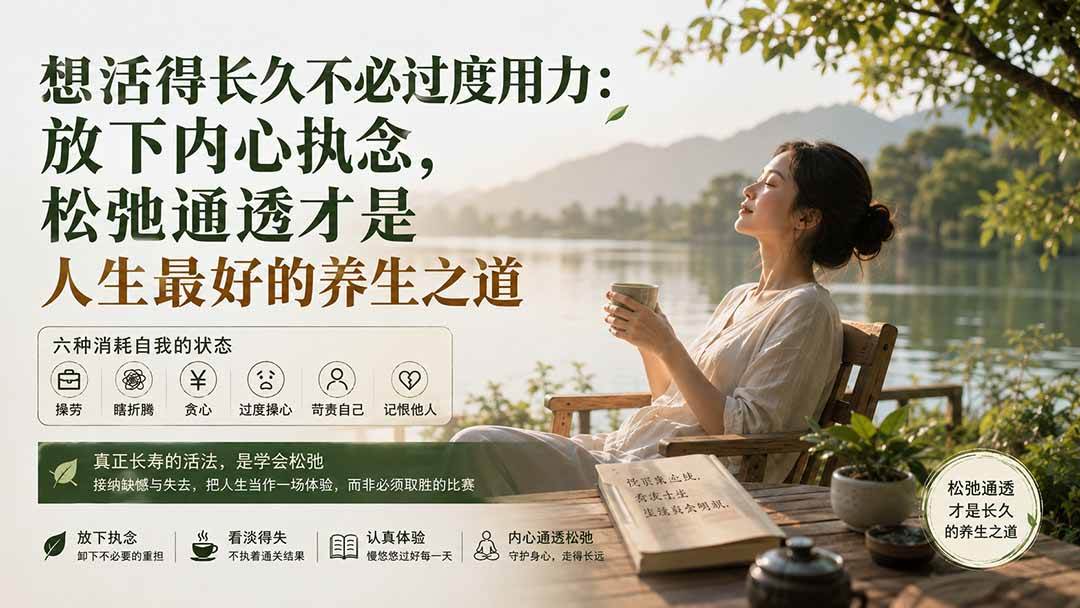（20007期）付费文章：想活得长久不必过度用力：放下内心执念，松弛通透才是人生最好的养生之道-知行阁轻创网-分享网络赚钱项目-全网首发副业项目实操平台-副业创业项目网