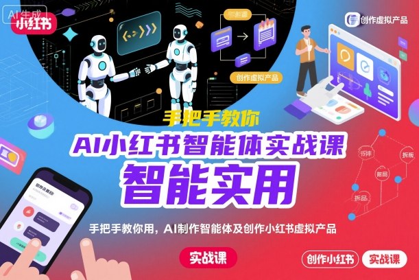 AI小红书智能体实战课，手把手教你用AI制作智能体及创作小红书虚拟产品，提效+内容商业化-知行阁轻创网-分享网络赚钱项目-全网首发副业项目实操平台-副业创业项目网
