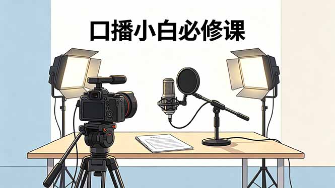 口播小白必修课：录像收音灯光设备+脚本撰写，搭专业级录制场景-知行阁轻创网-分享网络赚钱项目-全网首发副业项目实操平台-副业创业项目网