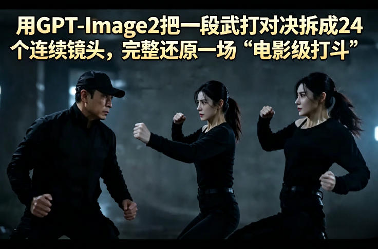 用GPT-Image2把一段武打对决拆成24个连续镜头，完整还原一场“电影级打斗”-知行阁轻创网-分享网络赚钱项目-全网首发副业项目实操平台-副业创业项目网