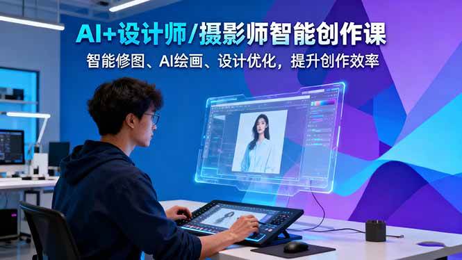 （16398期）AI+设计师/摄影师智能创作课：智能修图、AI绘画、设计优化，提升创作效率-知行阁轻创网-分享网络赚钱项目-全网首发副业项目实操平台-副业创业项目网
