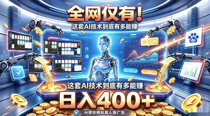 全网仅有！这套AI技术到底有多能賺，日入400+，无需人工干预，实现真正被动变现【揭秘】-知行阁轻创网-分享网络赚钱项目-全网首发副业项目实操平台-副业创业项目网