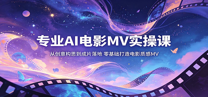 专业AI电影MV实操课：从创意构思到成片落地，零基础打造电影质感MV-知行阁轻创网-分享网络赚钱项目-全网首发副业项目实操平台-副业创业项目网