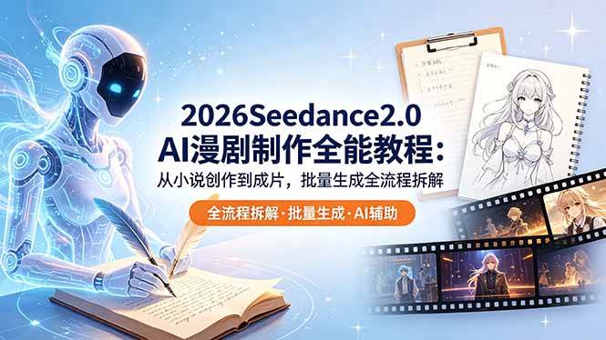（18537期）2026Seedance2.0 AI制作全能教程：从小说创作到成片，批量生成全流程拆解-知行阁轻创网-分享网络赚钱项目-全网首发副业项目实操平台-副业创业项目网