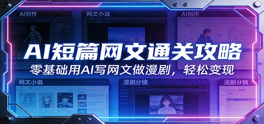 AI短篇网文通关攻略：零基础用AI写网文做漫剧，轻松变现-知行阁轻创网-分享网络赚钱项目-全网首发副业项目实操平台-副业创业项目网
