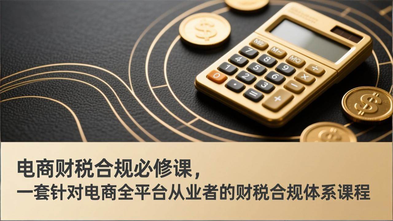 （17359期）电商财税合规必修课，是一套针对电商全平台从业者的财税合规体系课程-知行阁轻创网-分享网络赚钱项目-全网首发副业项目实操平台-副业创业项目网