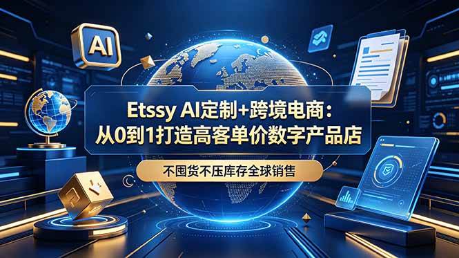 （18974期）Etsy AI定制+跨境电商：从0到1打造高客单价数字产品店，不囤货不压库存全球销售-知行阁轻创网-分享网络赚钱项目-全网首发副业项目实操平台-副业创业项目网