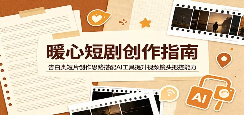 暖心短剧创作指南：告白类短片创作思路搭配AI工具提升视频镜头把控能力-知行阁轻创网-分享网络赚钱项目-全网首发副业项目实操平台-副业创业项目网