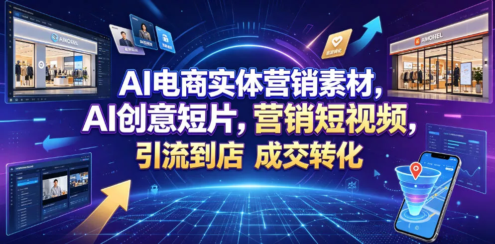 AI电商实体营销素材，AI创意短片，高效打造营销短视频，轻松引流到店，稳定提升门店客流与成交转化-知行阁轻创网-分享网络赚钱项目-全网首发副业项目实操平台-副业创业项目网