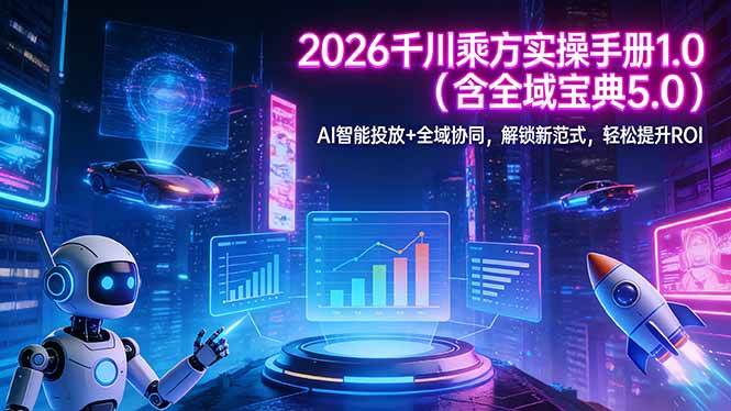 （17625期）2026 千川乘方实操手册 1.0（含全域宝典 5.0）AI 智能投放+全域协同，解锁新范式，轻松提升ROI-知行阁轻创网-分享网络赚钱项目-全网首发副业项目实操平台-副业创业项目网