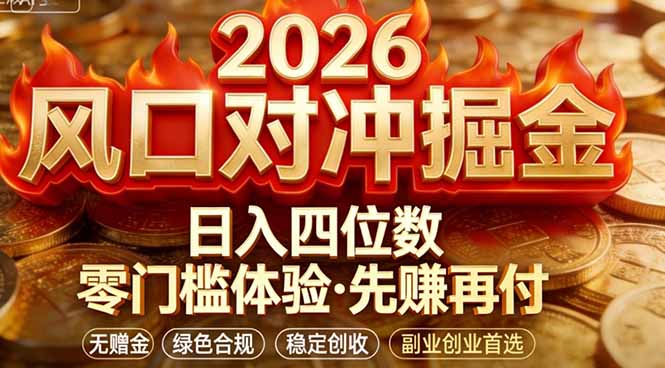 2026美金对冲套利，无赠金对冲策略保驾护航，低门槛易上手实操。单人单日收益2000+-知行阁轻创网-分享网络赚钱项目-全网首发副业项目实操平台-副业创业项目网