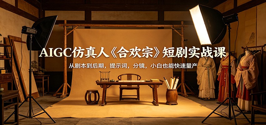 AIGC仿真人《合欢宗》短剧实战课：从剧本到后期，提示词，分镜，小白也能快速量产-知行阁轻创网-分享网络赚钱项目-全网首发副业项目实操平台-副业创业项目网