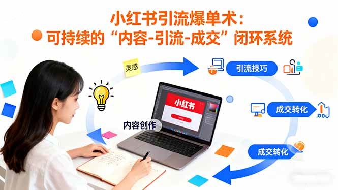 （16362期）小红书引流爆单术：构建一套低成本 可持续的“内容-引流-成交”闭环系统-知行阁轻创网-分享网络赚钱项目-全网首发副业项目实操平台-副业创业项目网