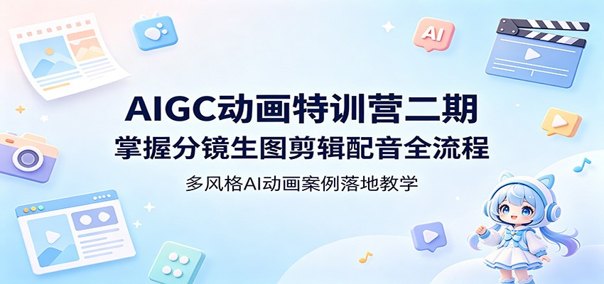 AIGC动画特训营二期：掌握分镜生图剪辑配音全流程，多风格AI动画案例落地教学-知行阁轻创网-分享网络赚钱项目-全网首发副业项目实操平台-副业创业项目网