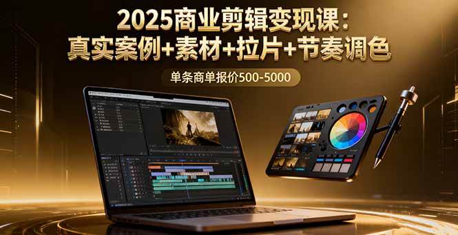 （16130期）2025商业剪辑变现课：真实案例+素材+拉片+节奏调色，单条商单报价500-5000-知行阁轻创网-分享网络赚钱项目-全网首发副业项目实操平台-副业创业项目网