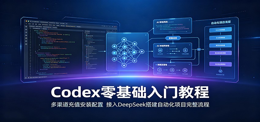 Codex零基础入门教程：多渠道充值安装配置，接入DeepSeek搭建自动化项目完整流程-知行阁轻创网-分享网络赚钱项目-全网首发副业项目实操平台-副业创业项目网