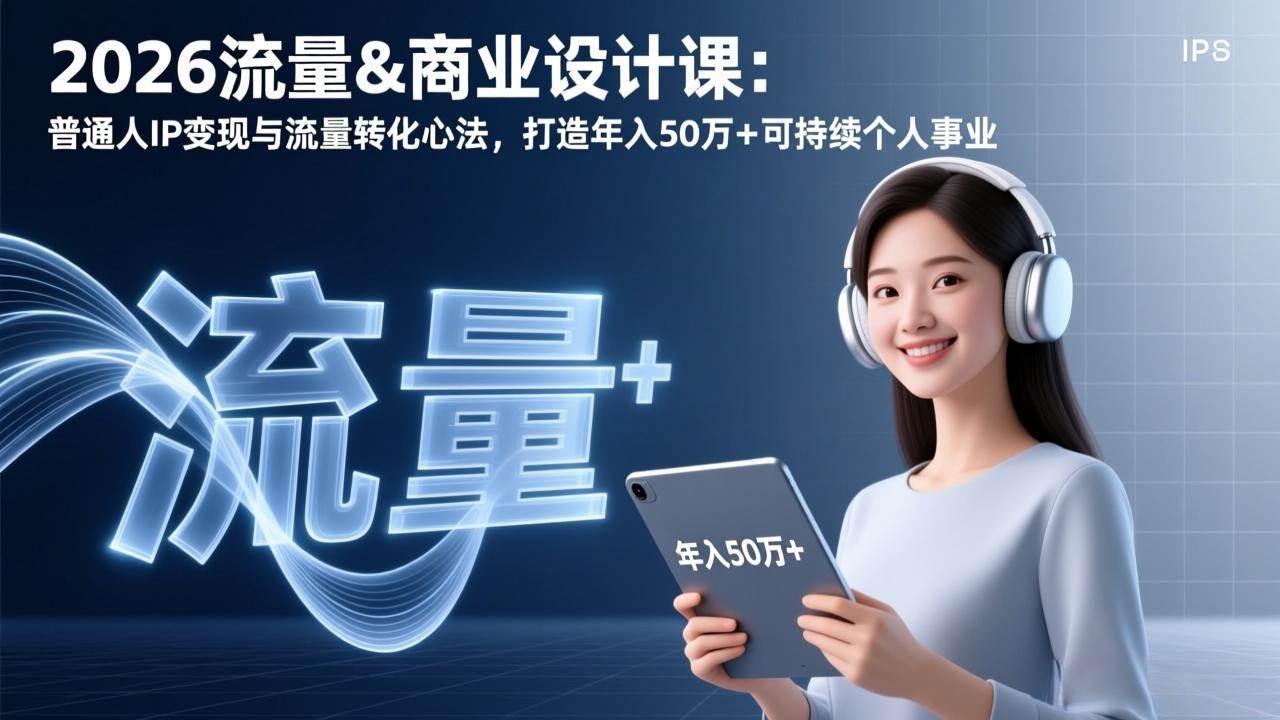 （17246期）2026流量&商业设计课：普通人IP变现与流量转化心法，打造年入50万+可持续个人事业-知行阁轻创网-分享网络赚钱项目-全网首发副业项目实操平台-副业创业项目网