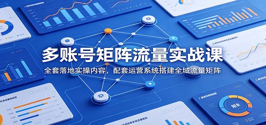 多账号矩阵流量实战课：全套落地实操内容，配套运营系统搭建全域流量矩阵-知行阁轻创网-分享网络赚钱项目-全网首发副业项目实操平台-副业创业项目网