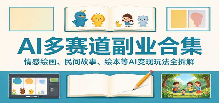 AI多赛道副业合集:情感绘画、民间故事、绘本等AI变现玩法全拆解-知行阁轻创网-分享网络赚钱项目-全网首发副业项目实操平台-副业创业项目网