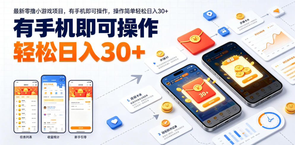 最新零撸小游戏项目,有手机即可操作,操作简单轻松日入30+-知行阁轻创网-分享网络赚钱项目-全网首发副业项目实操平台-副业创业项目网