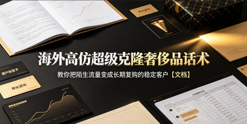 海外高仿超级克隆奢侈品话术，教你把陌生流量变成长期复购的稳定客户【文档】-知行阁轻创网-分享网络赚钱项目-全网首发副业项目实操平台-副业创业项目网