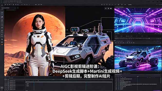 （18475期）AIGC影视剪辑进阶课：DeepSeek生成脚本+Martini生成视频+剪辑后期，完整制作AI短片-知行阁轻创网-分享网络赚钱项目-全网首发副业项目实操平台-副业创业项目网